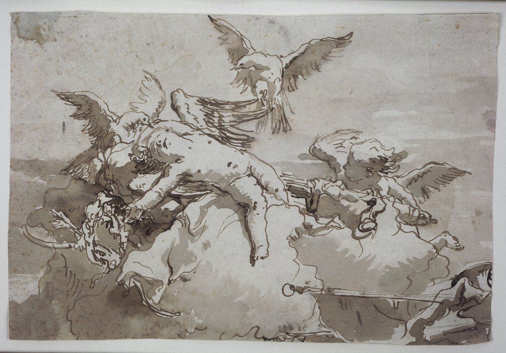 Schlafender Cupido auf Wolken, Giovanni Domenico Tiepolo