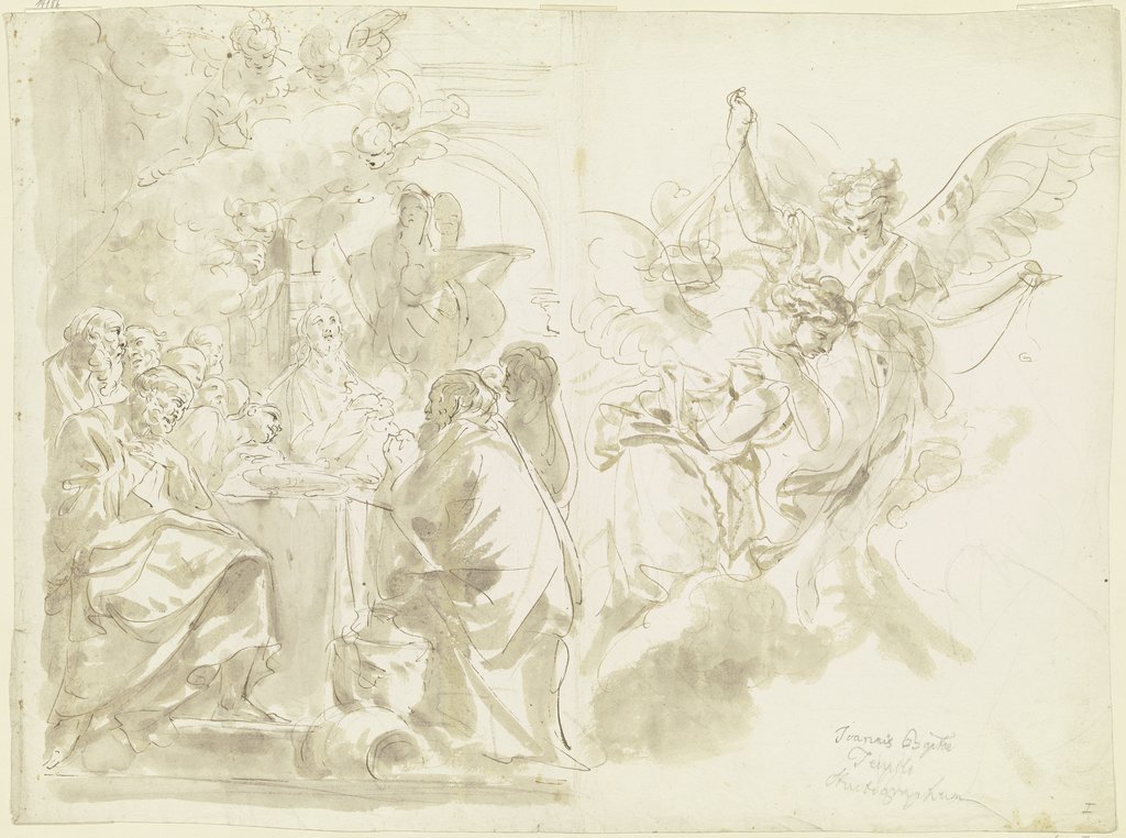 Das letzte Abendmahl, zwei anbetende Engel, Giovanni Battista Tiepolo;   ?