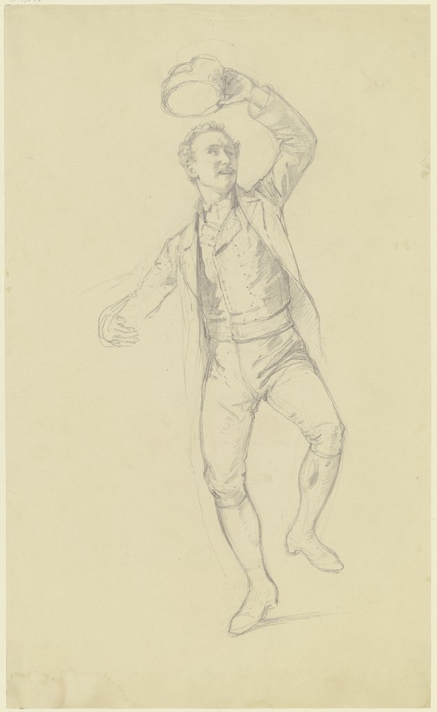 Hessischer Bauernbursche, ganze Figur tanzend, Johann Jakob Hoff