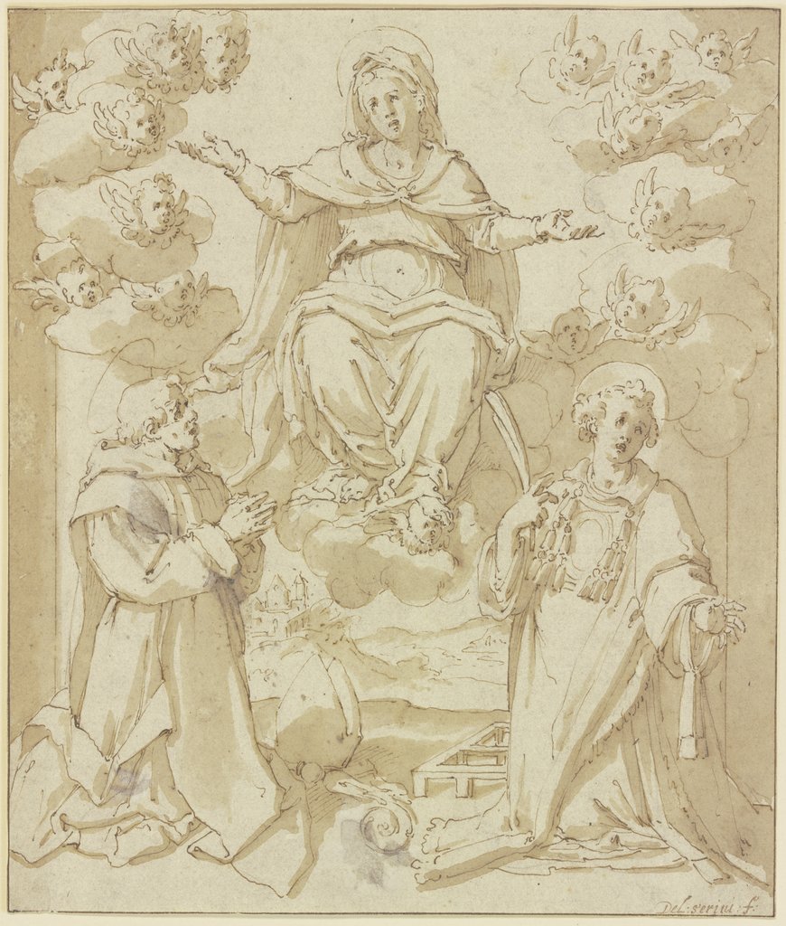 Madonna mit dem Heiligen Laurentius und einem heiligen Bischof, Antonio Semino;   ?