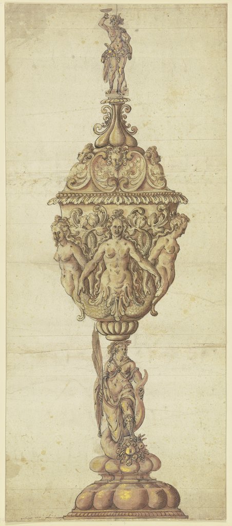 Figürlich verzierter Deckelportal mit bekrönender Bacchusstatuette, Giorgio Vasari;   ?