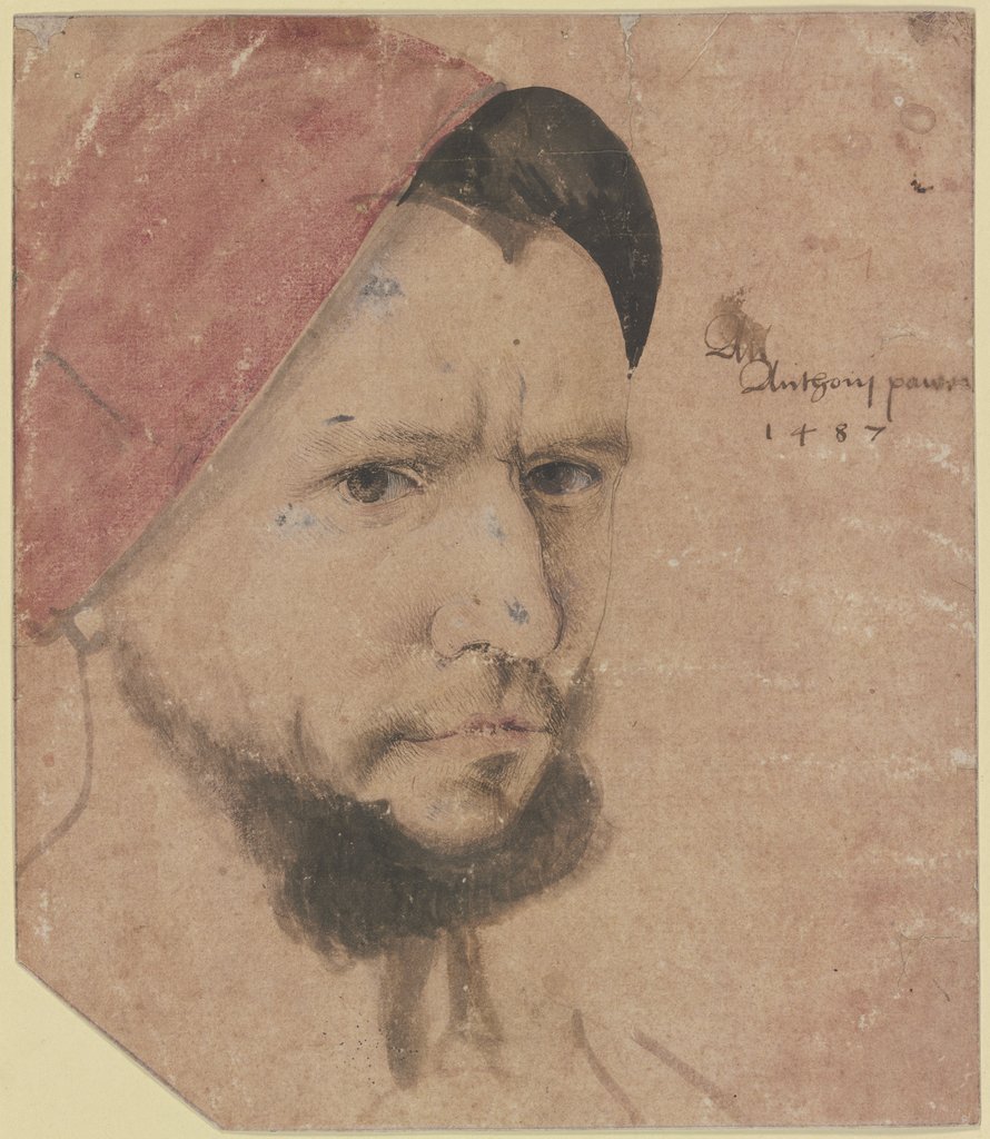 Bildnis eines jungen Mannes mit Bart und roter Mütze, German, 16th century