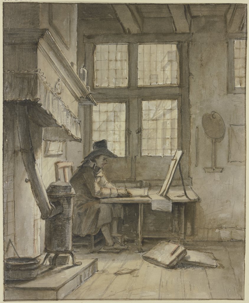 Ein Maler in seinem Atelier (Selbstbildnis), Jan Hulswit