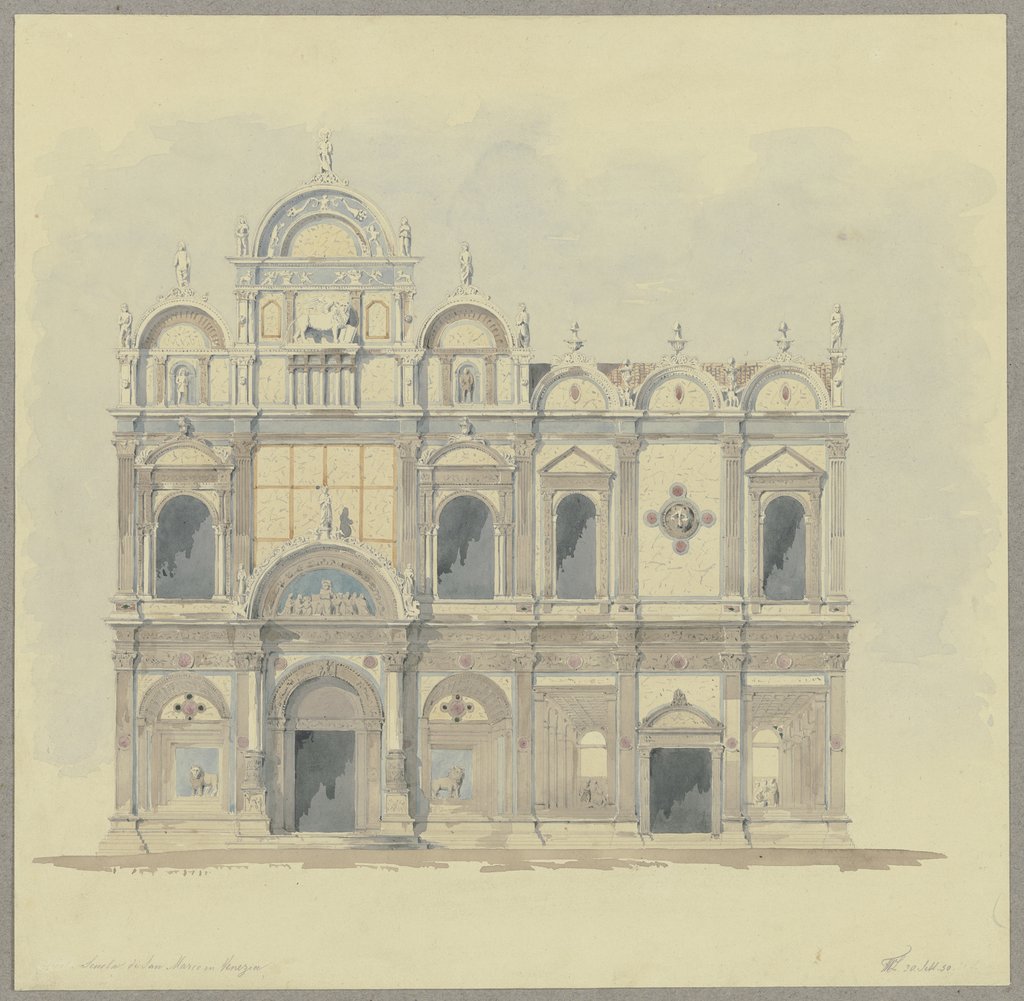Fassade der Scuola Grande di San Marco in Venedig, Friedrich Wilhelm Ludwig