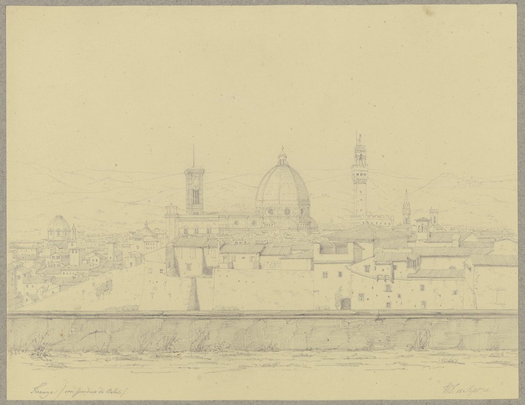 Blick vom Giardino di Boboli auf Florenz, Friedrich Wilhelm Ludwig