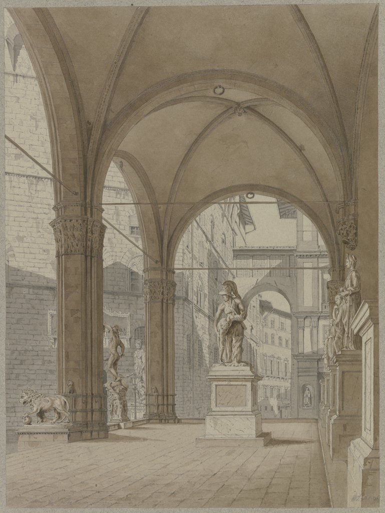 Die Loggia dei Lanzi in Florenz, Friedrich Wilhelm Ludwig
