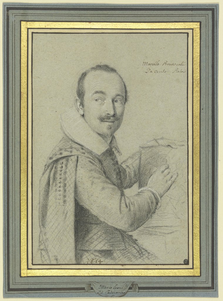 Porträt des Mosaikarbeiters zu Cénto, Marcello Provencale, Ottavio Leoni