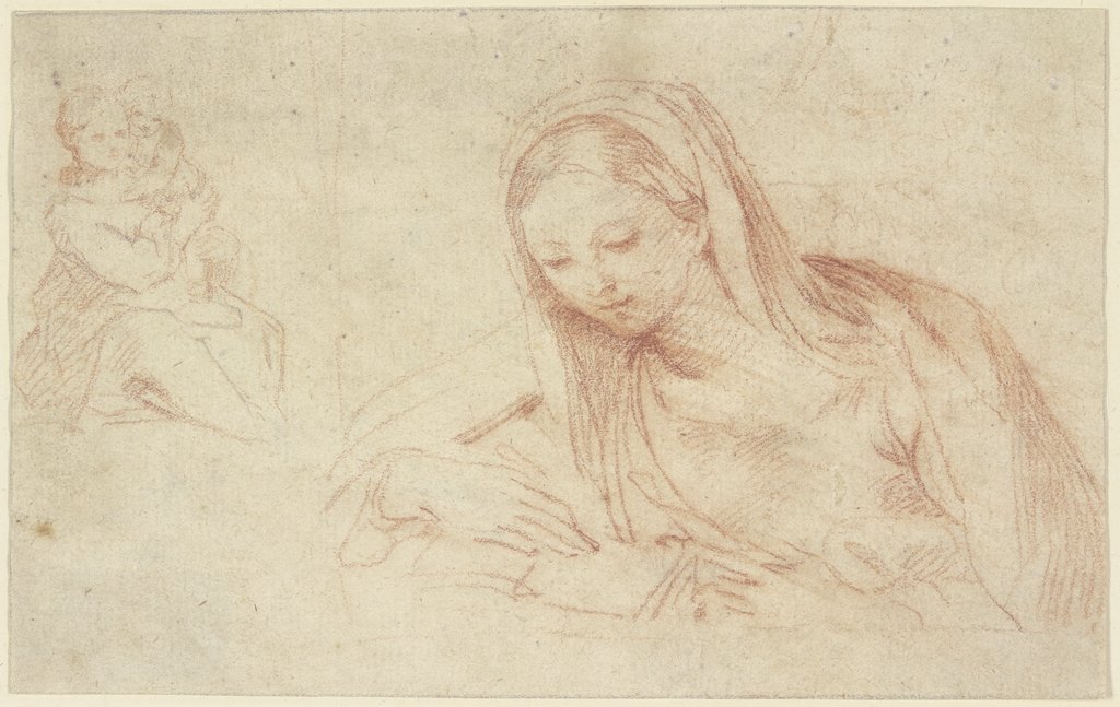 Lesende Maria (?), im Hintergrund Madonna mit Kind, Carlo Maratti;   ?