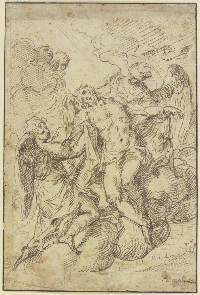 Angel pietà in clouds, Jacopo Palma il Giovane;   ?
