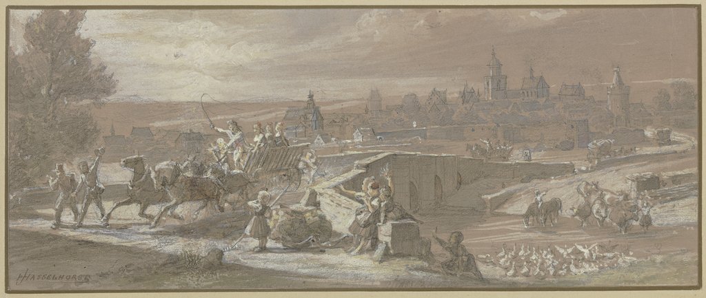 Blick auf Alsfeld von der Hersfelder Brücke, Johann Heinrich Hasselhorst