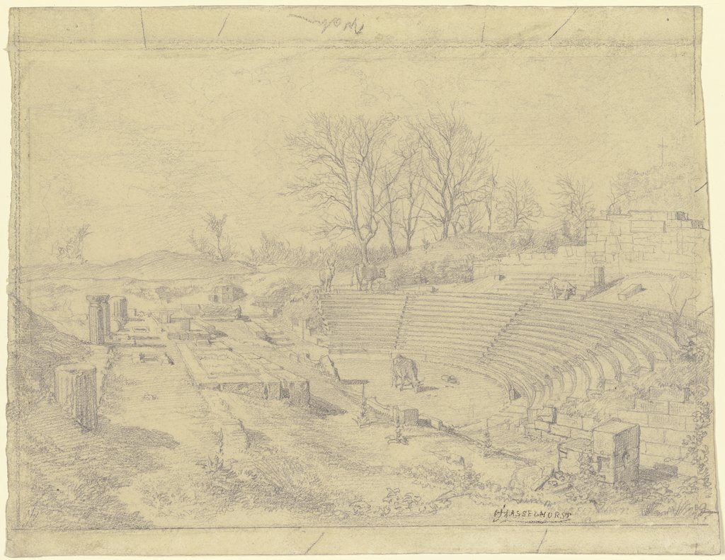 Amphi theatre in Pompeii, Johann Heinrich Hasselhorst