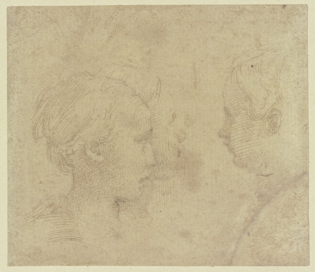 Three heads in profile, Parmigianino;   ?