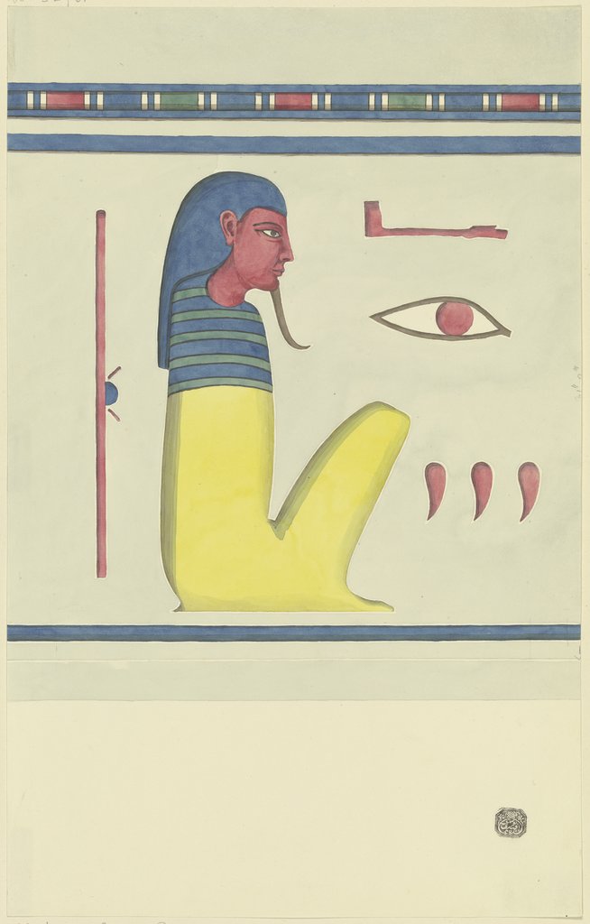 Hieroglyphen, von einem Schmuckband gefasst, Friedrich Maximilian Hessemer