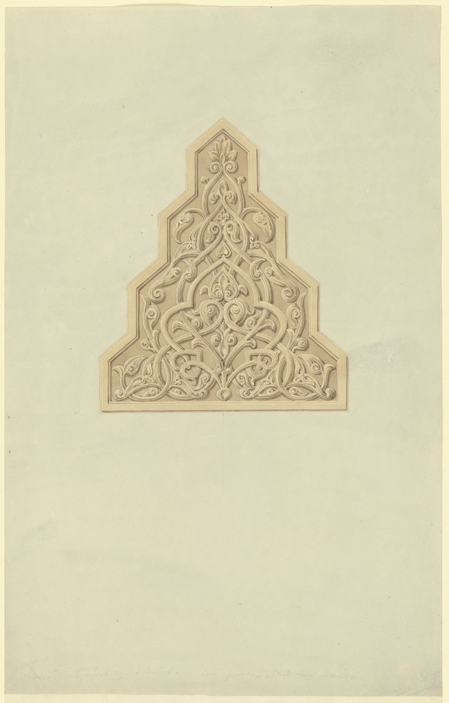 In Relief ausgeführtes vegetabiles Muster am Portal der Moschee des Sultan Hassan in Kairo, Friedrich Maximilian Hessemer