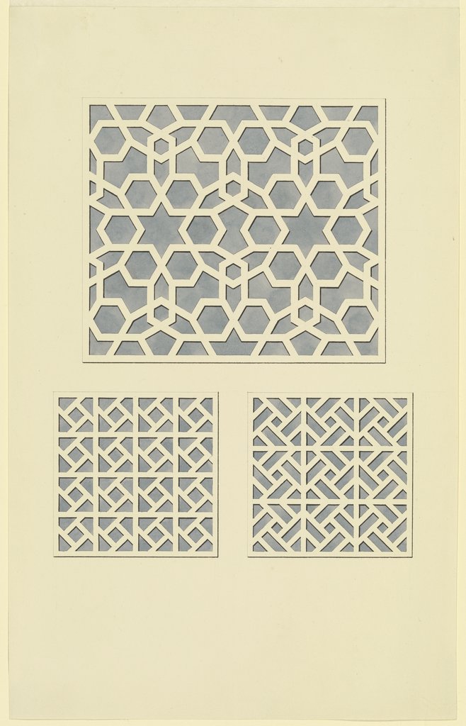 Dekorative Muster von Holzgittern (Maschrabiyya), Friedrich Maximilian Hessemer