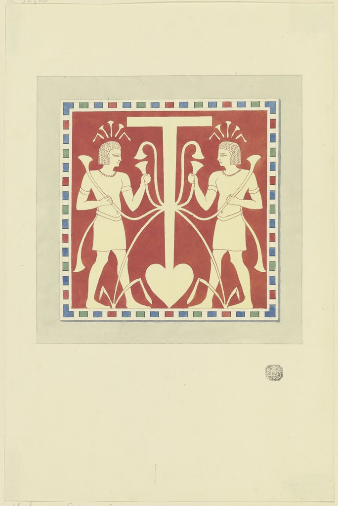 Allegorische Darstellung der Vereinigung der beiden Länder Ober- und Unterägypten (Semataui), Friedrich Maximilian Hessemer