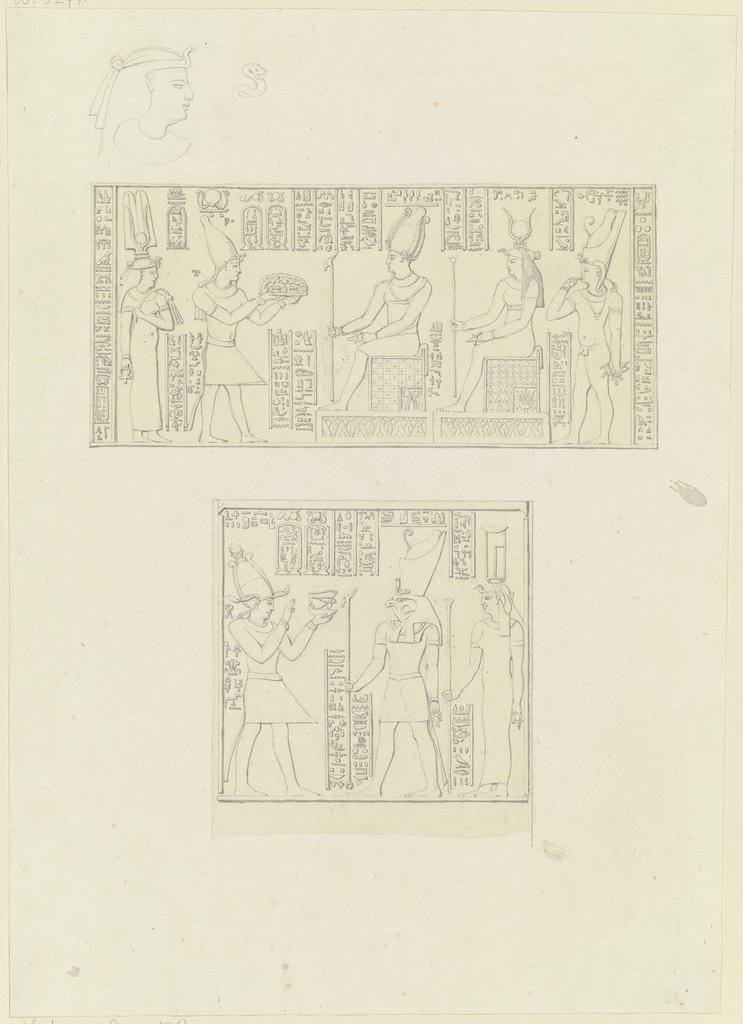 Szenen am Hof des Pharao, umgeben von Hieroglyphen, Friedrich Maximilian Hessemer