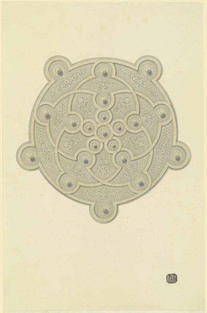 Geometrisch und vegetabil ornamentierte Scheibe, Friedrich Maximilian Hessemer