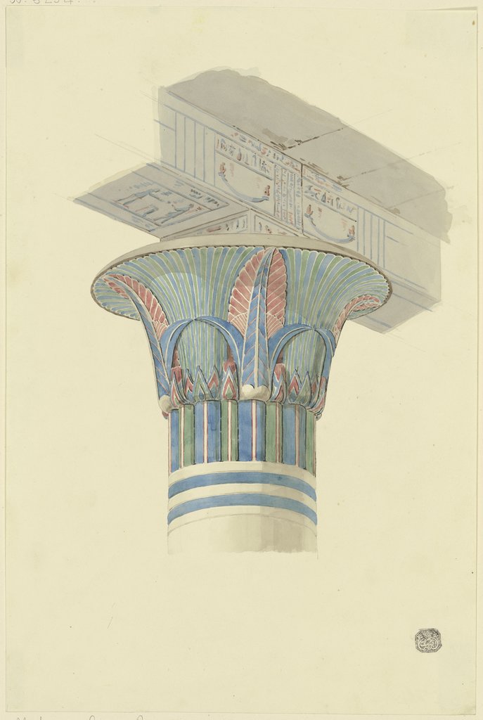 Ägyptisches Kapitell mit Architrav, Friedrich Maximilian Hessemer