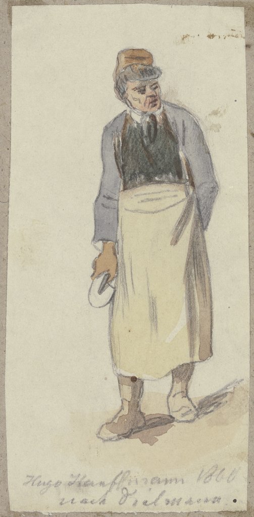Man with apron, Hugo Kauffmann, after Jakob Fürchtegott Dielmann