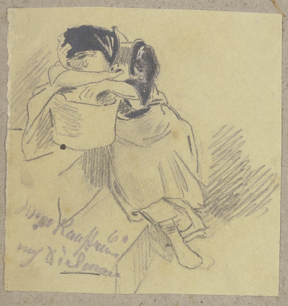 Mädchen an einer Treppe auf ihrem Korb eingeschlafen, Hugo Kauffmann, after Jakob Fürchtegott Dielmann