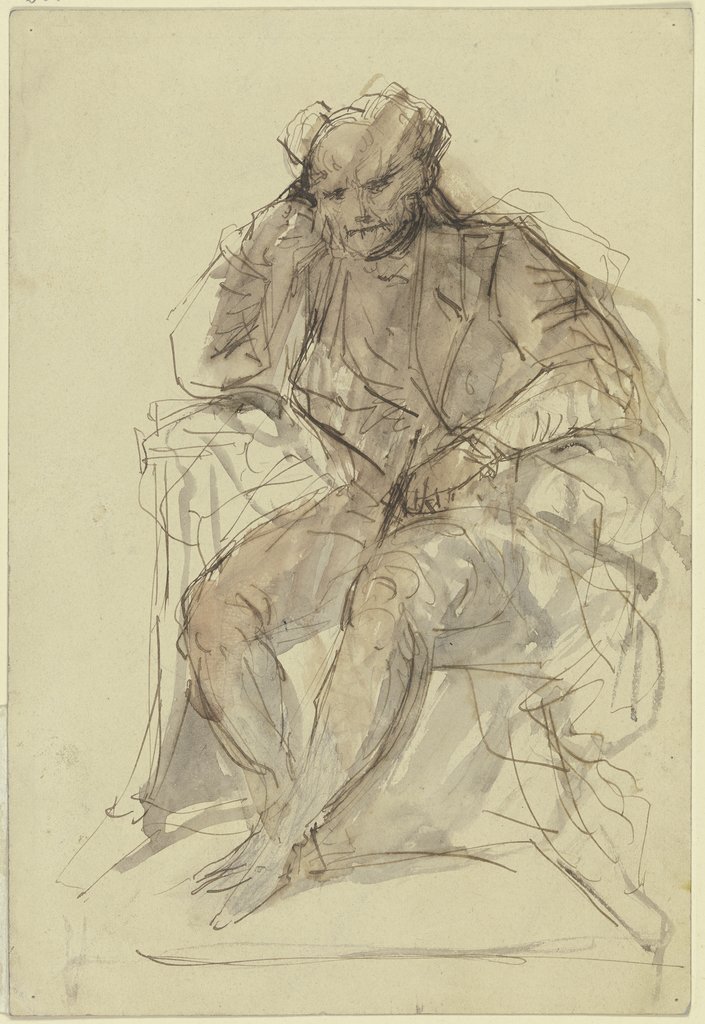 Sitzende Figur (Schopenhauer?), Jules Lunteschütz