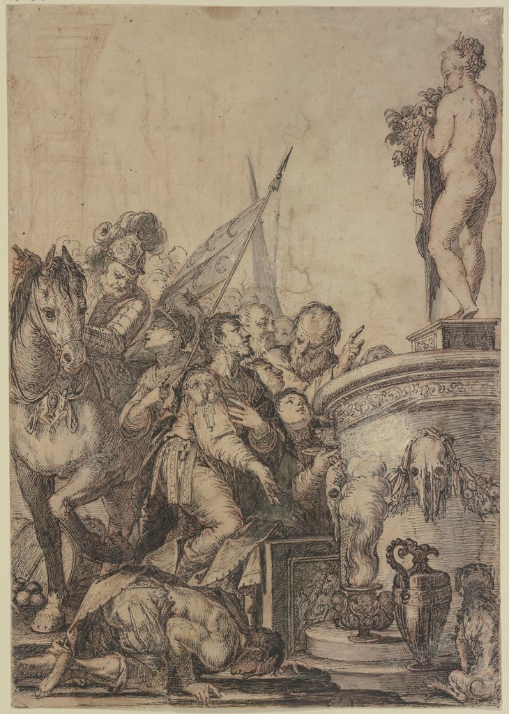 Warriors sacrificing to Ceres, Italian, 17th century