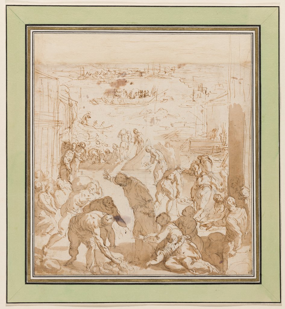 Die Venezianer verteidigen sich gegen die Belagerung Pippins, Jacopo Palma il Giovane