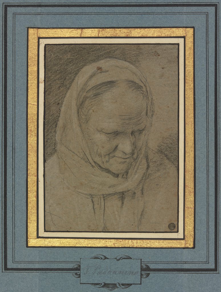 Kopf eines alten Mönches(?), den Blick gesenkt, Francesco Padovanino
