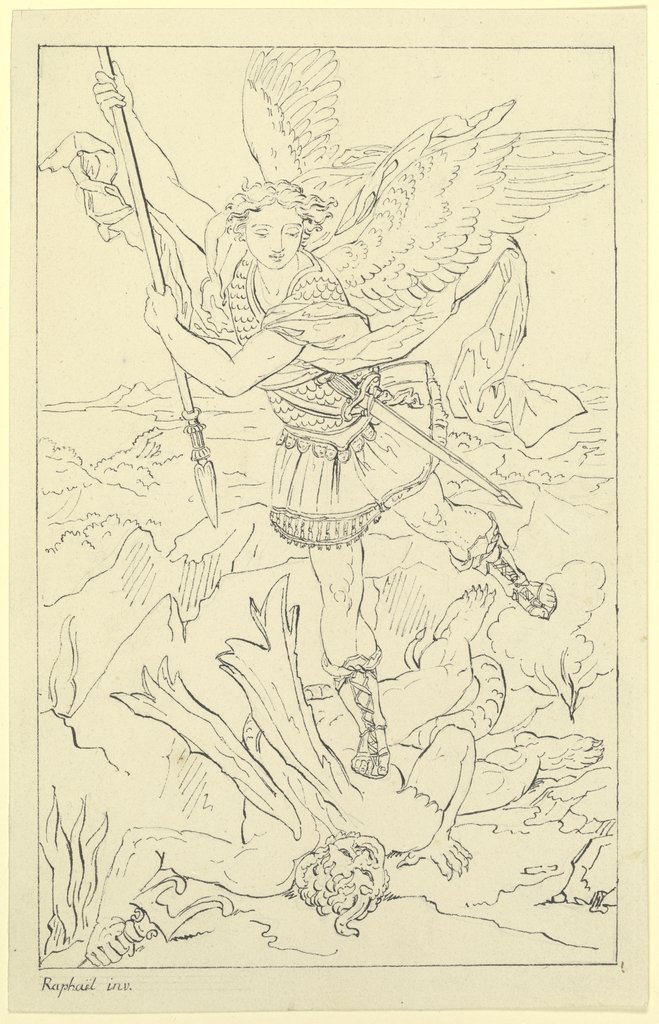 Der heilige Michael, den Teufel niederwerfend, Franz Pforr