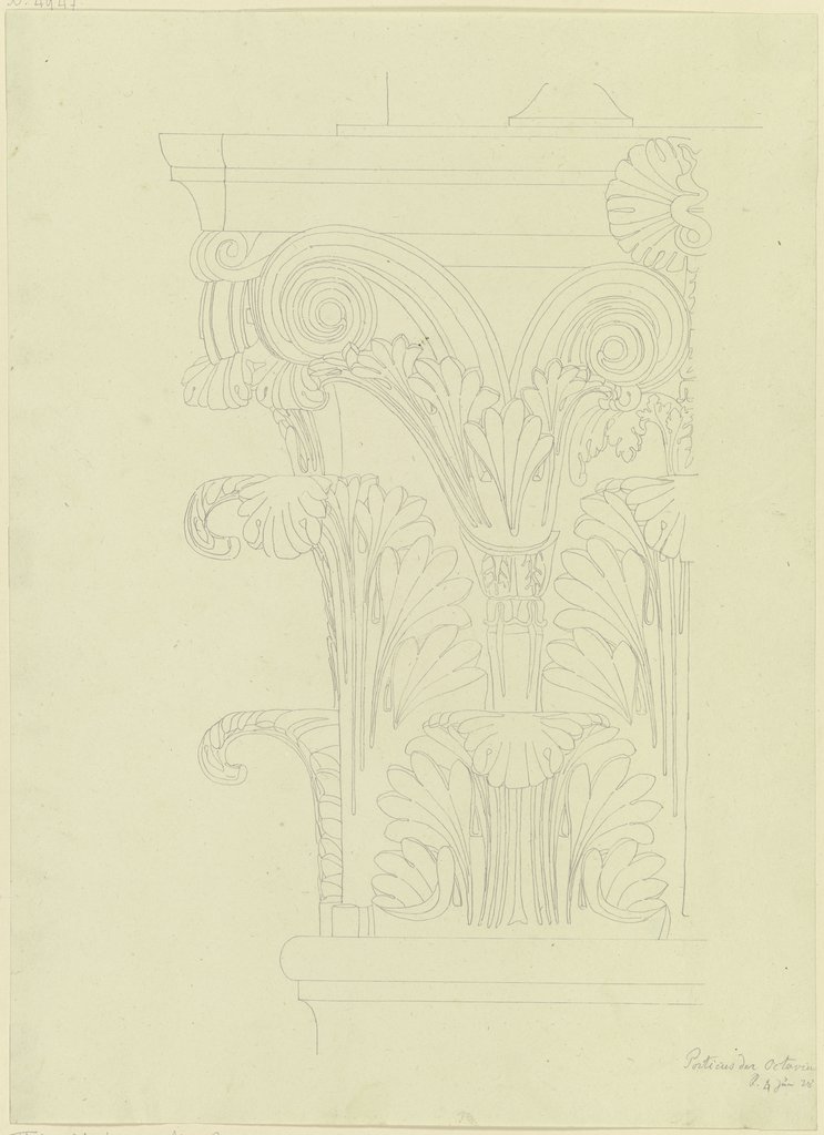 Korinthisches Kapitell von der Portikus der Octavia in Rom, Friedrich Maximilian Hessemer