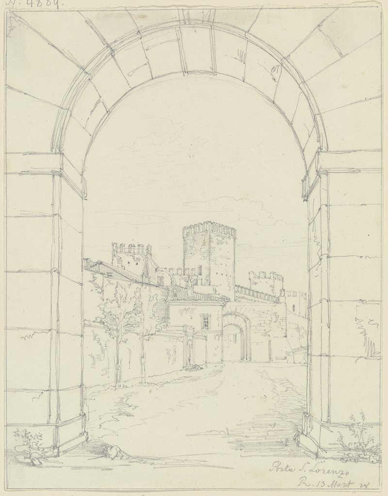 Die Porta San Lorenzo in Rom, Friedrich Maximilian Hessemer