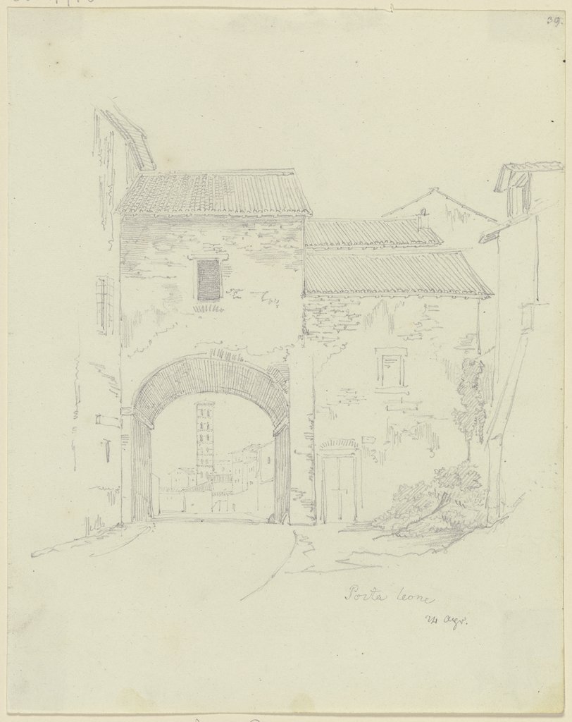 Die Porta Leone in Rom, Friedrich Maximilian Hessemer