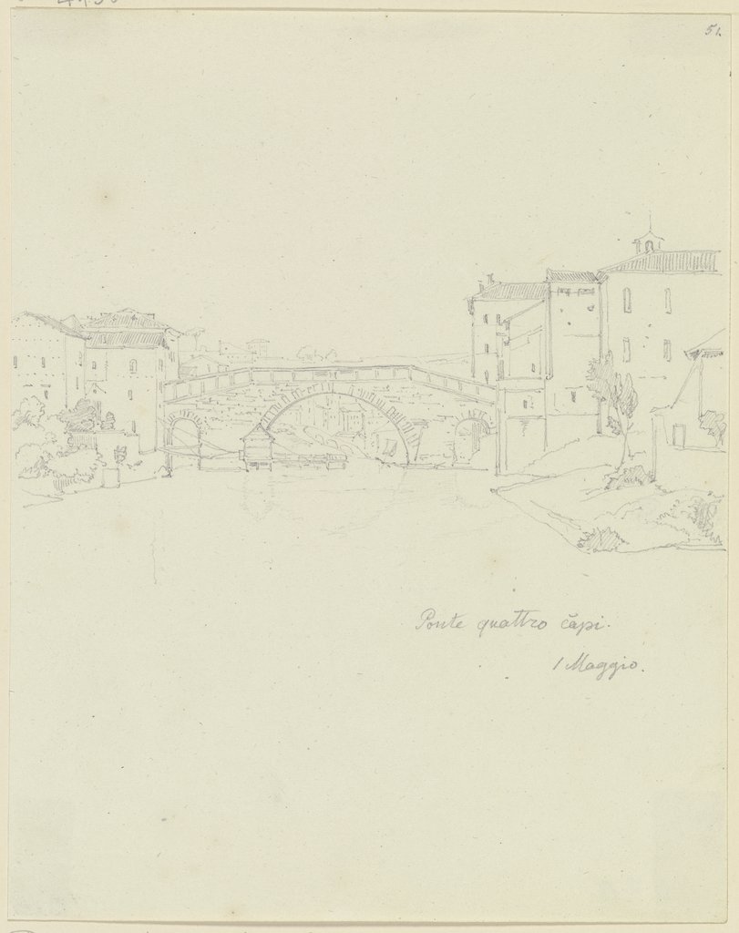 Der Ponte dei Quattro Capi in Rom, Friedrich Maximilian Hessemer