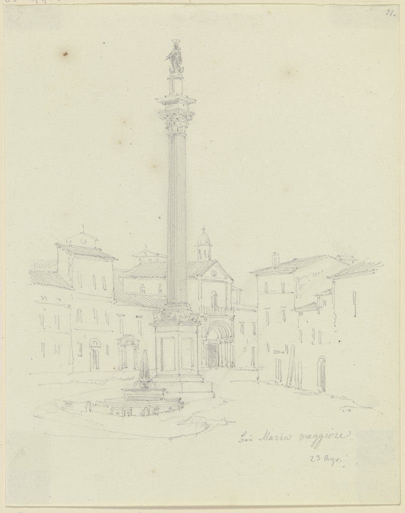 Die Mariensäule vor S. Maria Maggiore in Rom, Friedrich Maximilian Hessemer