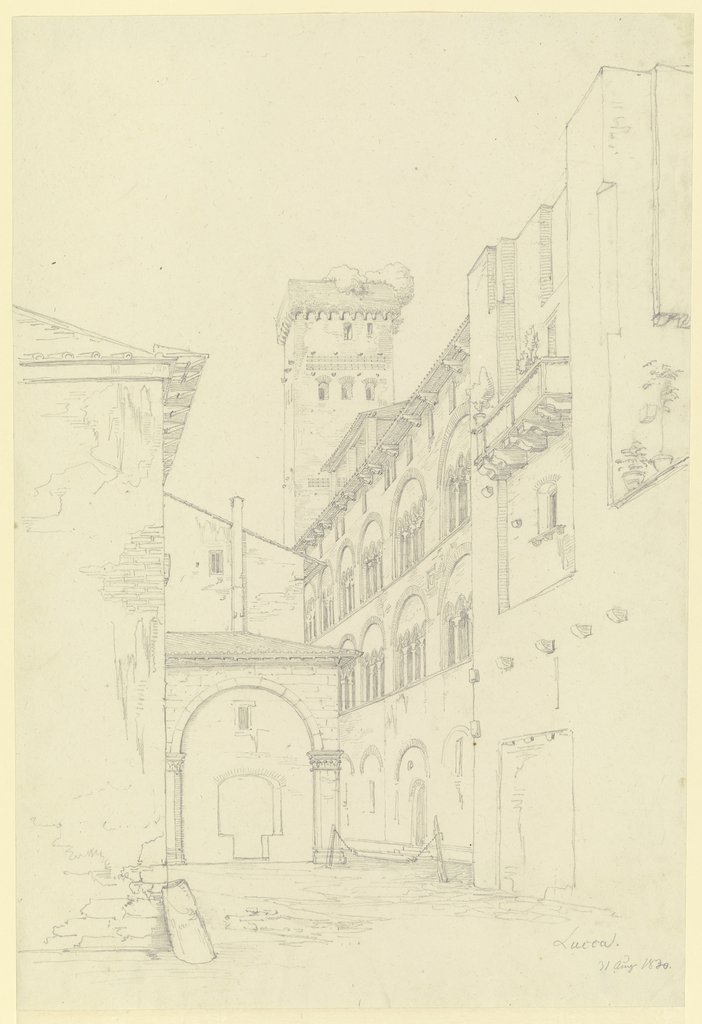 Die Torre Guinigi in Lucca, Friedrich Maximilian Hessemer