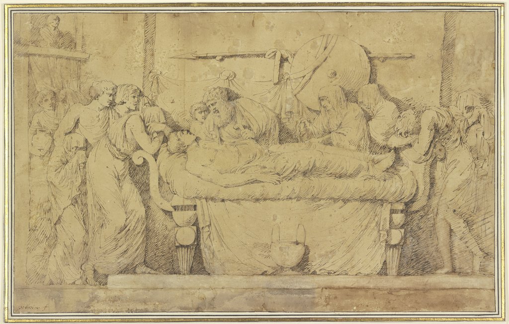 Römische Matrone am Sterbebett ihres Mannes, Nicolas Poussin;   ?