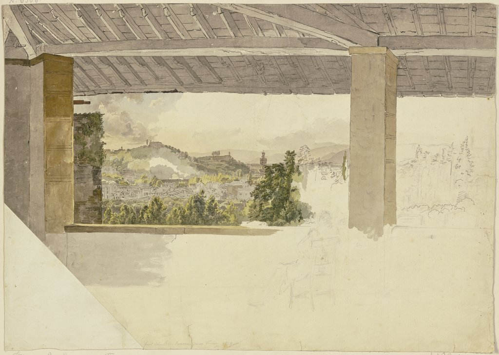 Ansicht von Florenz von einer Loggia außerhalb der Porta Ramona aus, Johann Nepomuk Rauch