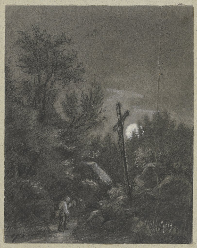 Kreuz im Mondschein, Hans Thoma