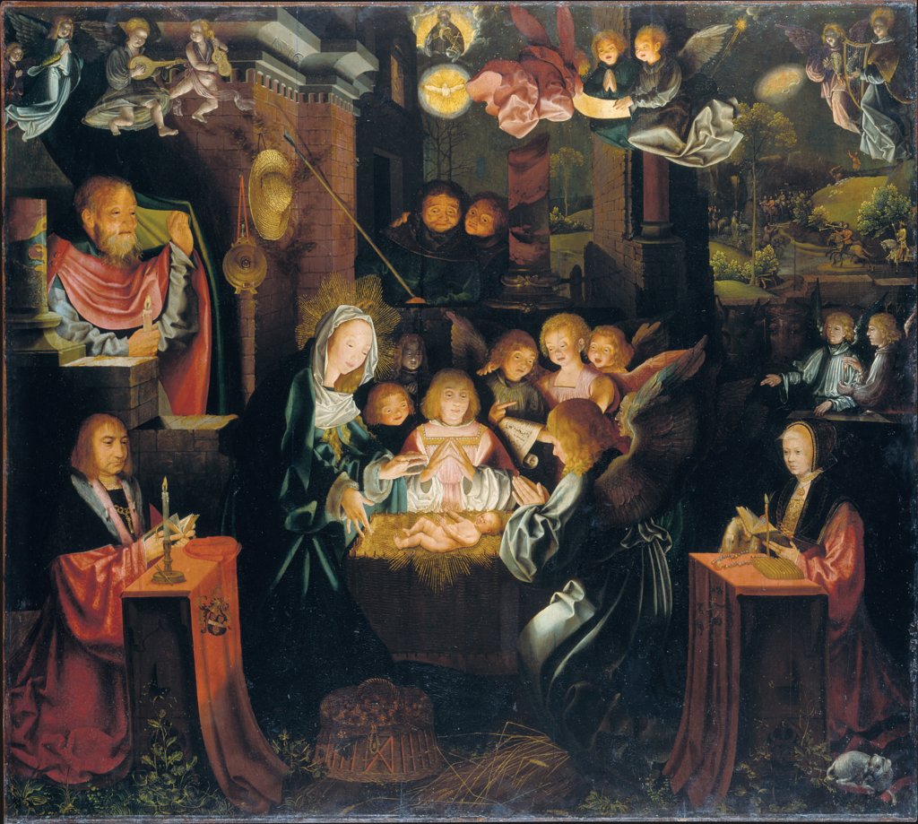 Geburt Christi mit den Stiftern Peter von Clapis (1480–1551) und Bela Bonenberg (gest. 1528), Barthel Bruyn d. Ä.