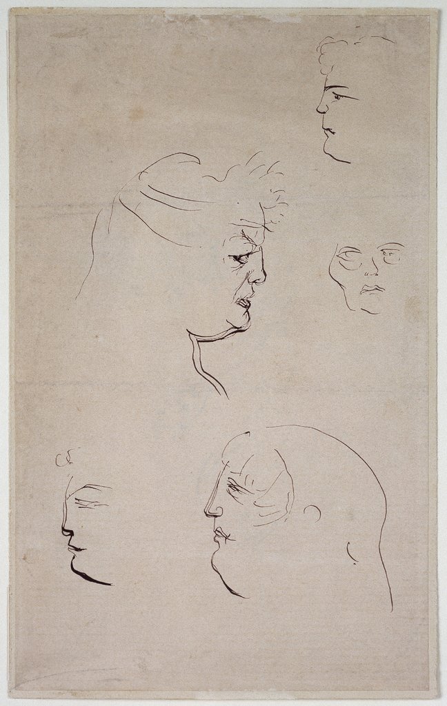 Sketch sheet: Head studies, Henri de Toulouse-Lautrec