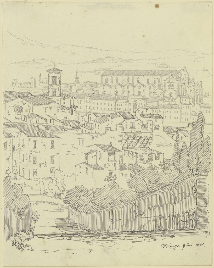 View from Florence, Friedrich Maximilian Hessemer