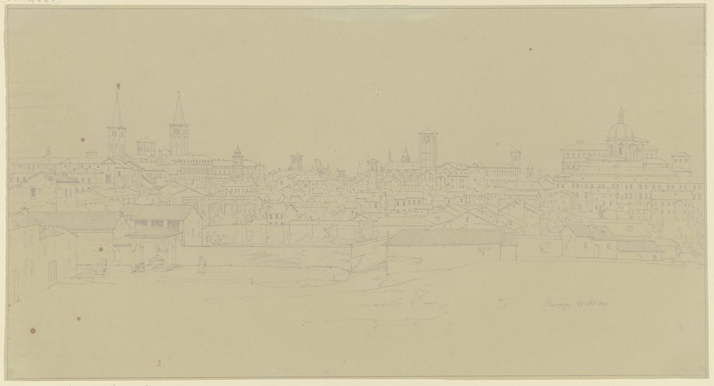 View of Piacenza, Friedrich Maximilian Hessemer