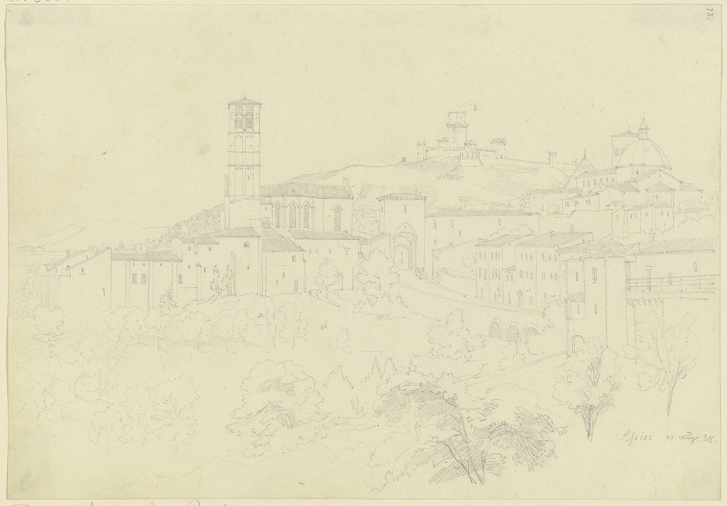 Ansicht von Assisi, Friedrich Maximilian Hessemer