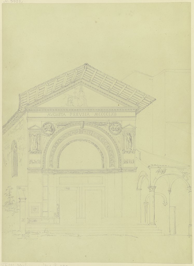 Das Oratorium S. Bernardino bei S. Francesco al Prato in Perugia, mit den Reliefs des Agostino di Duccio, Friedrich Maximilian Hessemer