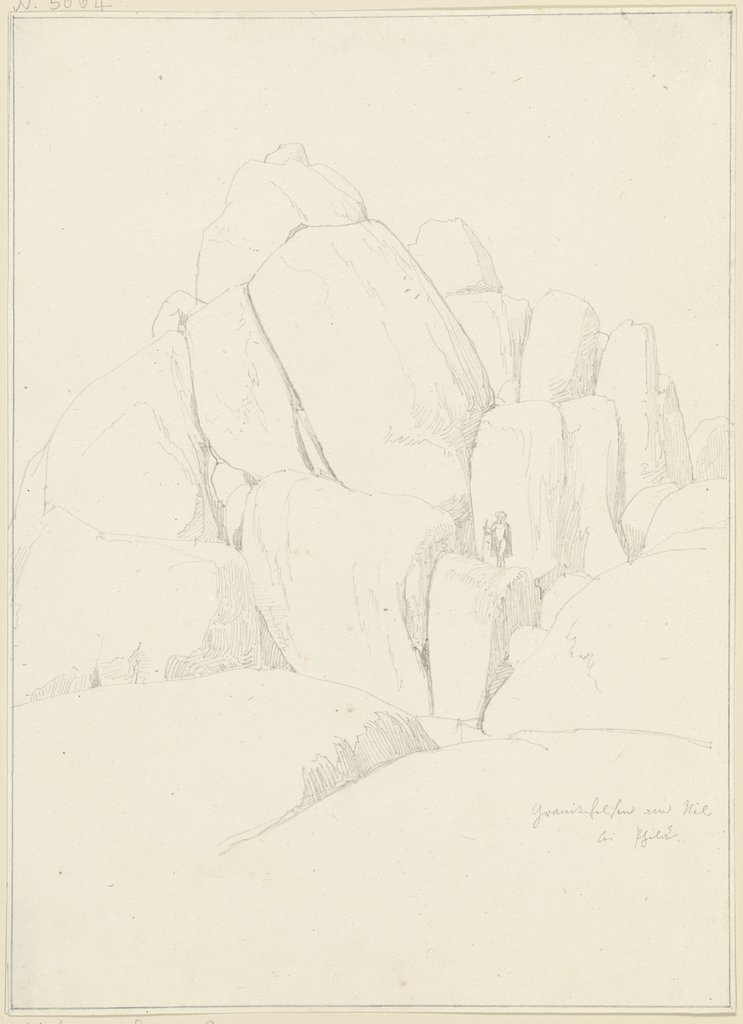 Granitfelsen am Nil bei Philae, Friedrich Maximilian Hessemer