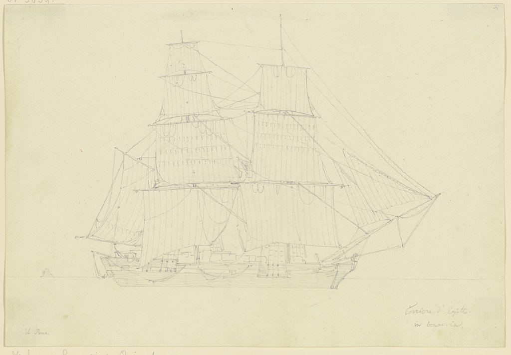 Sail boat, Friedrich Maximilian Hessemer