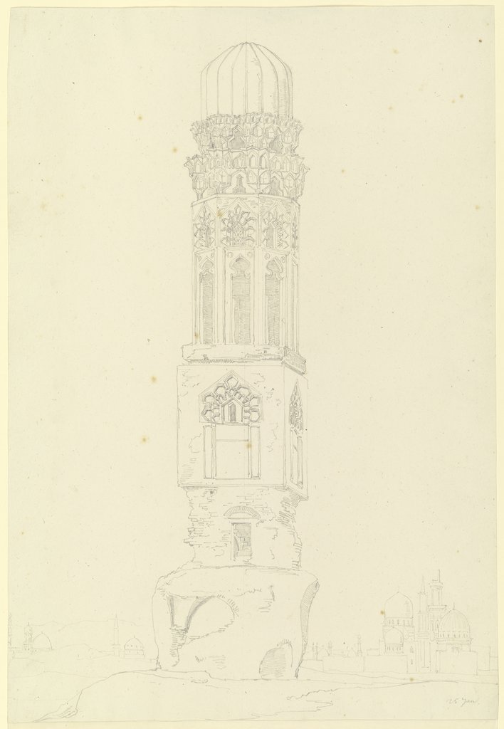 Minarett der al-Hakim-Moschee in Kairo, Friedrich Maximilian Hessemer