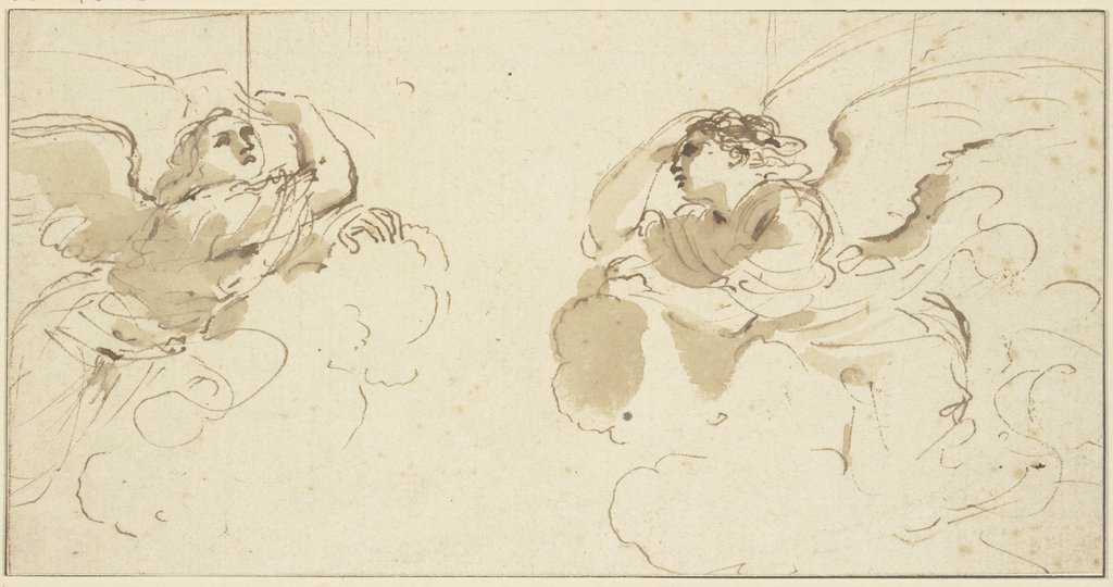 Zwei Engel in Wolken, Guercino (Giovanni Francesco Barbieri)