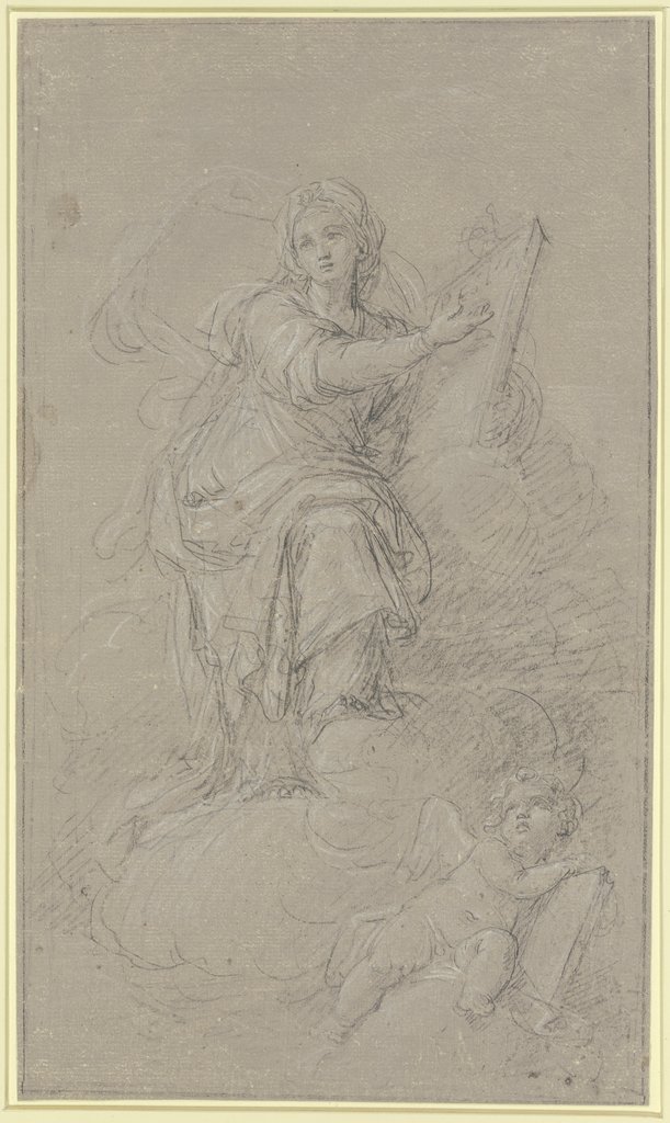 Sibylle mit einem Engel in Wolken, Guido Reni;   ?